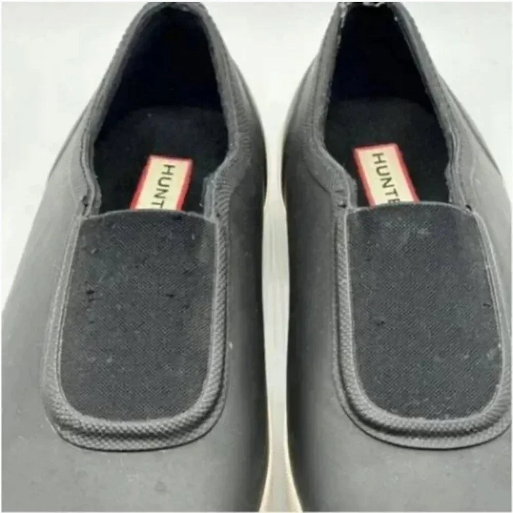 Hunter Original Plimsoll Slip-On Black Rubber Sneaker Size 7